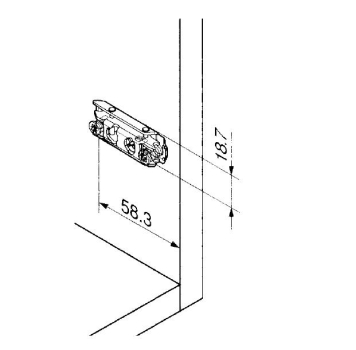 CLIP Montageplatte, gerade (20/32 mm), 0 mm, Stahl, Spax-Schrauben, HV: Exzenter