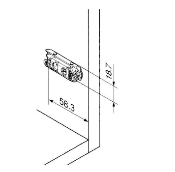 CLIP Montageplatte, gerade (20/32 mm), 0 mm, Stahl, vormontierte Systemschrauben, HV: Exzenter