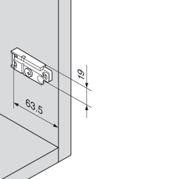 CLIP Montageplatte, gerade (20/32 mm), 3 mm, Zink, Einpressen, HV: Exzenter