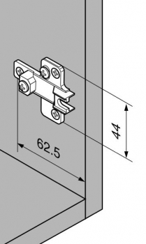 MODUL Montageplatte, kreuz, 3 mm, Zink, Spax-Schrauben, HV: 2-teilig