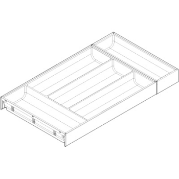 AMBIA-LINE Besteckeinsatz, für LEGRABOX / MERIVOBOX, Kunststoff / Stahl, 5 Besteckfächer, NL=550 mm, Breite=300 mm