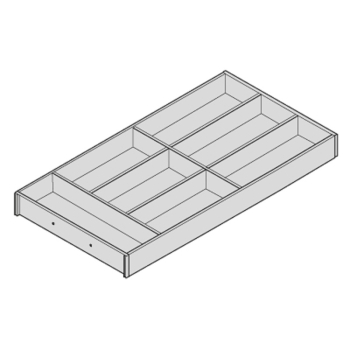 AMBIA-LINE Besteckeinsatz, für LEGRABOX/MERIVOBOX, Holzdesign, 7 Besteckfächer, NL=600 mm, Breite=300 mm