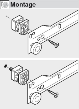 Distanzteil für METABOX Teilauszug, Schraubversion, Distanzstärke: 4 - 8 mm