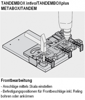 Universal-Bohrlehre LEGRABOX, MERIVOBOX, AVENTOS, TANDEMBOX, METABOX, TANDEM