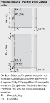 Blum Distanzpuffer, Bohrdurchmesser 8mm, 993.0830.01