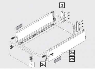 TANDEMBOX antaro Zarge K=115mm, NL=270mm, RAL 9006 weißaluminium 378K2702SA