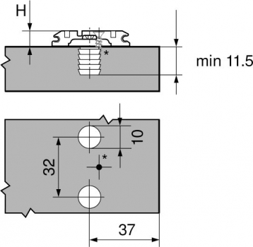 CLIP Montageplatte, 3 mm, Stahl, Einpressen, HV: Langloch