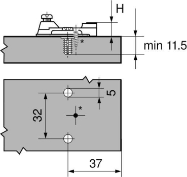 MODUL Montageplatte, kreuz, 3 mm, Stahl, EXPANDO, HV: Langloch