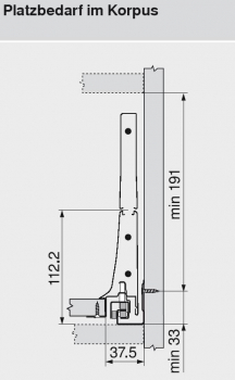 TANDEMBOX intivo/antaro Spülenzarge, Höhe M=83 mm, seidenweiß, NL=450-650mm, li/re