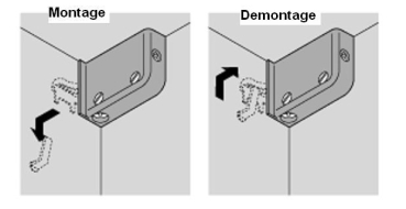 Set Schrankaufhänger, links/rechts, zum Schrauben, braun