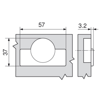 MODUL Standardscharnier 100°, Eckanschlag, Topf: Schrauben