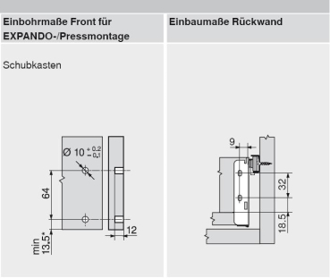 blum METABOX Stahlzarge M = 86 mm, Teilauszug, 25 kg, NL=270 mm, Schraubversion