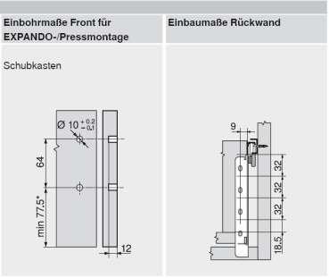 blum METABOX Stahlzarge H = 150mm, Teilauszug, 25 kg, NL=350 mm, Schraubversion