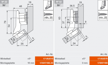 CLIP top BLUMOTION Winkelscharnier +30° II, aufschlagend, Topf: Schrauben