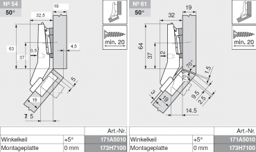 CLIP top BLUMOTION Winkelscharnier 45° I, halbaufschlagend, Topf: INSERTA