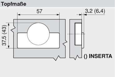 CLIP top BLUMOTION Winkelscharnier 45° I, halbaufschlagend, Topf: INSERTA