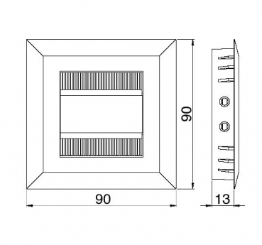 Kabeldurchlass Zamak Chrom poliert/Edelstahlfinish/Aluminiumoptik 80mm