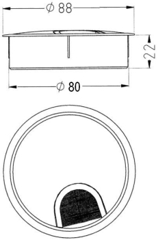 Zamak-Kabeldurchführung mit DREIKA-System, Ø 80mm, RAL 9006 Weißaluminium