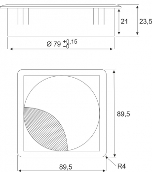 Kabeldurchlass Exit Q Chrom poliert 80mm 