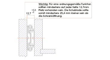 Set Teleskopauszug SOFTCLOSING  300mm, 20mm Softeinzug