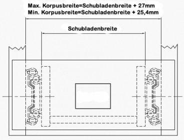 Set Kugelauszug TOUCH TO OPEN 600mm