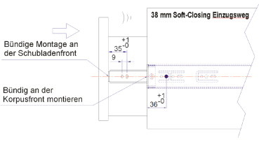 Set Teleskopauszug SOFTCLOSING  300mm, 20mm Softeinzug