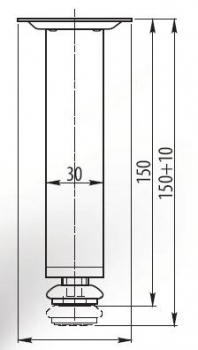 MÖBELFUß Möbelfuss 150mm Nickel matt