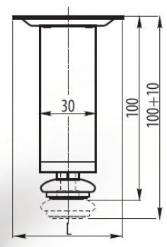 MÖBELFUß Möbelfuss 100mm Satin