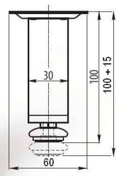 MÖBELFUß Möbelfuss 100mm Chrom poliert