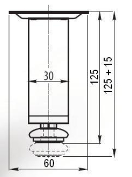 MÖBELFUß Möbelfuss 125mm Chrom poliert