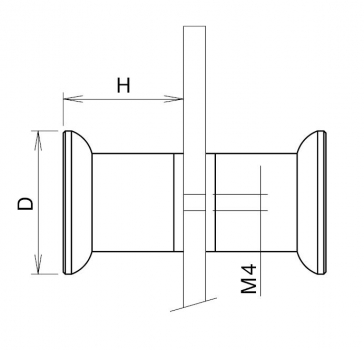 didheya Türknopf Set I-129 D Edelstahl D=30mm
