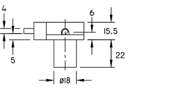 Drehstangenschloss zum Anschr Dornmaß 25mm, Plattenstärke 22mm, r/l