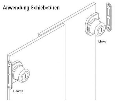 Schließblech für Glastürschloss rechts/links, für Schiebetüren