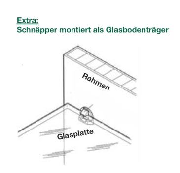 Türstopper für Glastüren 5-6mm, mit Zuhaltung