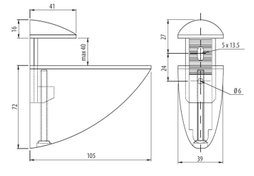 Bodenhalter-Set groß 105mm Edelstahl Finish/Chrom poliert