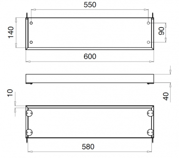 Ablageboard Serie "BIG" 05 Edelstahl 