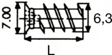 Euroschraube für 5mm 6,3x11mm Kopf 7mm 100 Stück