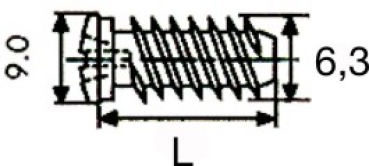 Euroschraube für 5mm 6,3x11mm Pan Kopf 9mm 100 Stück