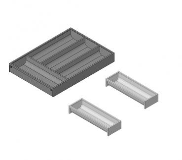 AMBIA-LINE Besteckeinsatz, für LEGRABOX / MERIVOBOX, Kunststoff / Stahl, 6 Besteckfächer, NL=650 mm, Breite=300 mm