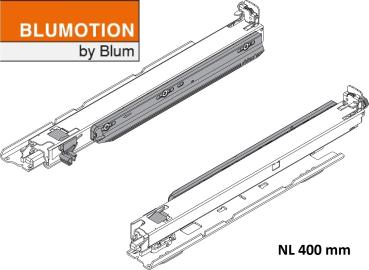 MOVENTO mit BLUMOTION, Vollauszug für Holzschubkasten Bodenmontage, Vollauszug, 40 kg, NL=400 mm, ohne Kupplungen, li/re
