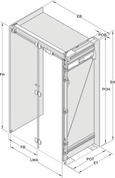 REVEGO duo, Laufträgerverlängerung (Set), Länge: 542 mm, für lichte Weite in der Anwendung: 600 mm, links