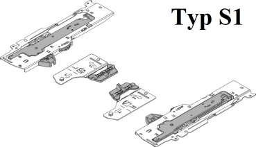 TIP-ON BLUMOTION Einheit für Tandembox, Typ S1, NL=270-300 mm, 10-20 kg, li/re