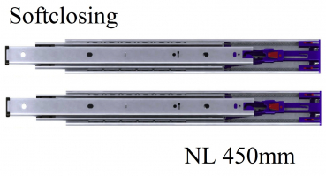 Set Kugelvollauszug Teleskopauszug Schwerlastauszug 100 kg 450mm mit Softclosing