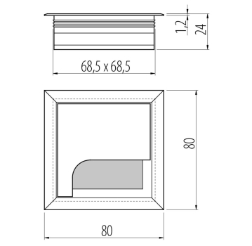 Kabeldurchlass Aluminium 80x80x24 mm