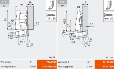 CLIP top BLUMOTION Winkelscharnier 15° III, max. aufschl., Topf: INSERTA, Onyxschwarz