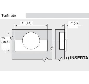 CLIP top Profiltürscharnier 95°, gerade, ohne Feder, Topf: INSERTA, Onyxschwarz