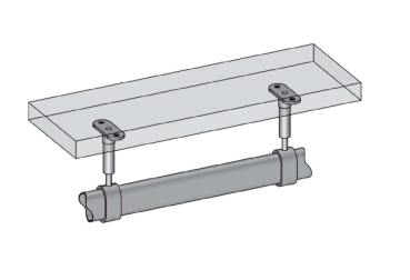 Schrankrohrmittelträger, für Schrankrohr 30x15mm