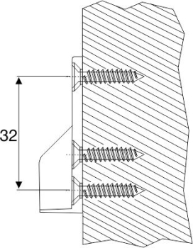 Schrankrohrlager m. 3 Bohrungen, Metal