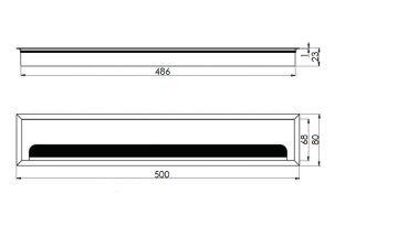 Kabeldurchlass Aluminium 80x500x23 mm Alu