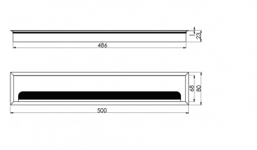 Kabeldurchlass Aluminium 80x500x23 mm schwarz